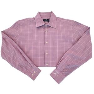 RARE! Henry Bucks Mens 15.5 Dress Shirt Plaid Checkered Button Long Sleeve‎ EUC